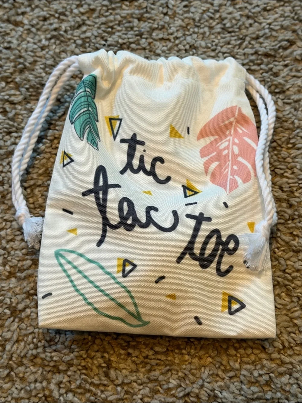 Tic Tac Toe Kids Travel Game in Drawstring Pouch